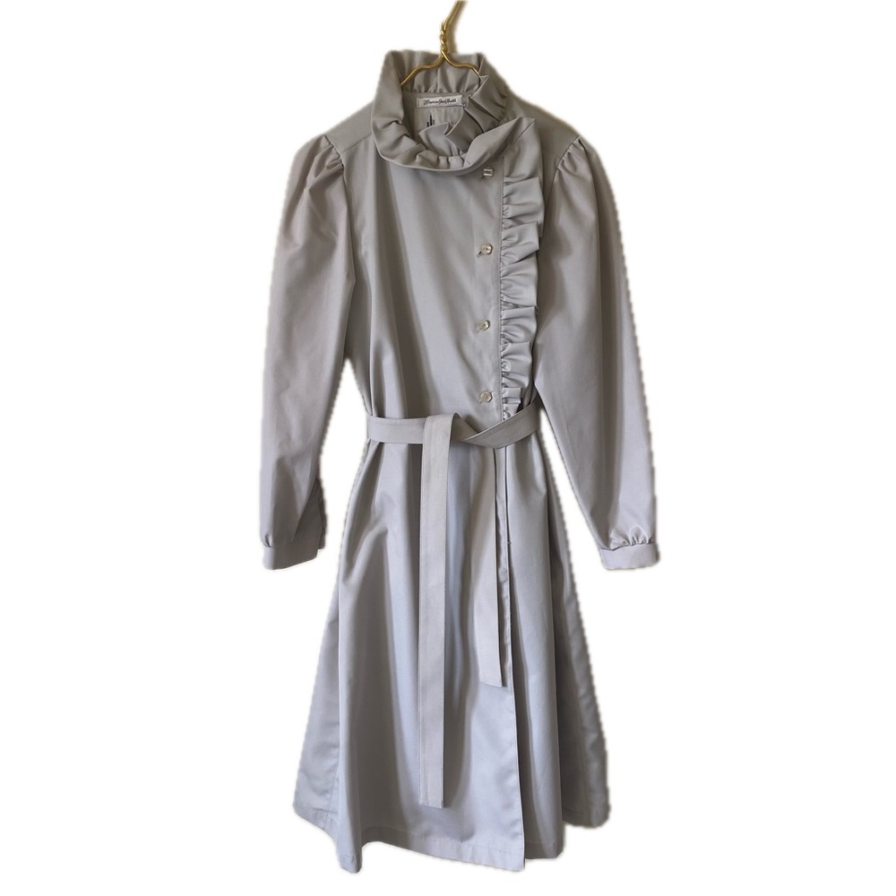 1980s/Early 90s Vintage Misty Harbor Midi Button Front Coat/ Rain Coat